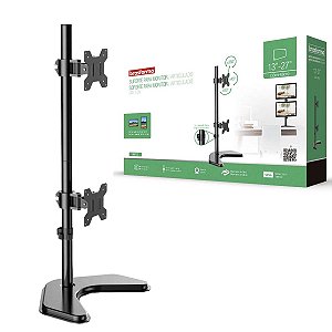 Suporte Para 2 Monitores Vertical De Mesa 13 A 27" Brasforma