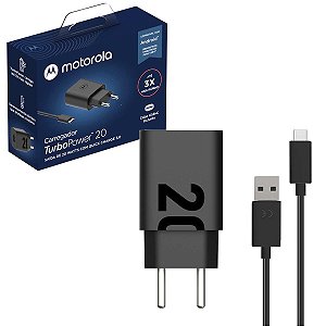 Carregador De Parede Motorola 20W Saida Usb A Cabo Usb C