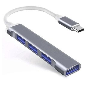 Hub Tipo-C 3 Portas Usb 2.0 1 Porta Usb 3.0 Chumbo Oex Hb104