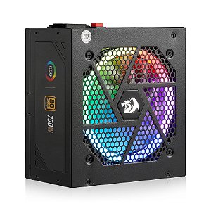 Fonte atx Redragon Gamer 750w Full Modular Rgb 80 Plus Gold
