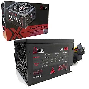 Fonte Atx 600w Dmix 24 Pinos 6 Sata Bivolt Chaveada AF-600