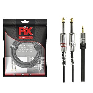 Cabo P2 Estereo X 2 P10 Mono Plug Metal 42 Fitz Sem Ruídos