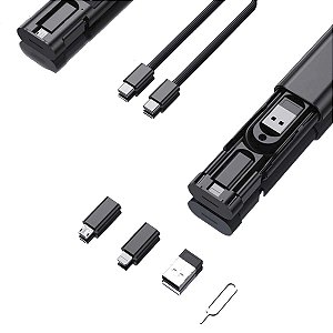 Kit Multi Adaptadores Otg Cabo Usb C Para Lightning Preto