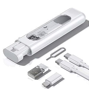 Kit Multi Adaptadores Otg Cabo Usb C Para Lightning Branco