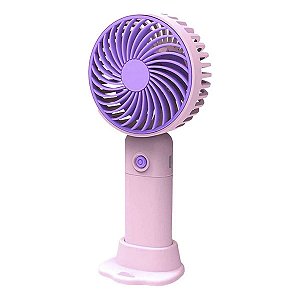 Mini Ventilador Portátil 3 Velocidades Recarregável Usb Rosa
