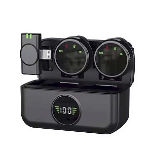 Microfone De Lapela Duplo Imã Anti-ruído Para Iphone 7 Ao 14