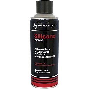 Silicone Spray Aerossol 250g 400ml Implastec Brilho Proteção