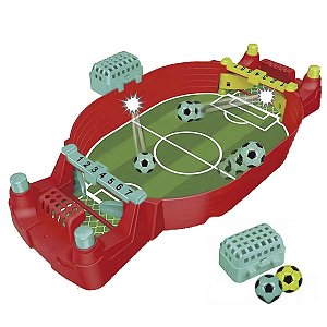 Jogo Mini Pebolim Arena Infantil Game Pinball Gol Vermelho