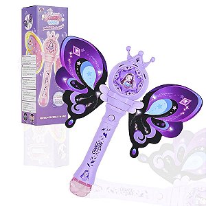 Varinha Mágica Bolinha de Sabão Com Musica Infantil Fadas