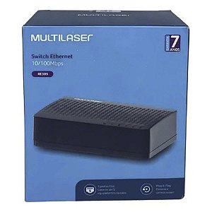 Mini Switch Ethernet 5 Portas Multilaser RE305 10/100 Mbps