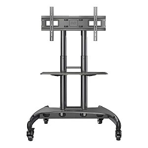 Suporte Tv 32'' a 75'' Rodinhas Ajustável Evento Expositor