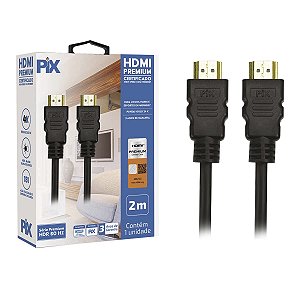 Cabo Hdmi Premium Certificado High Speed 4k 60hz 18Gbps 2m