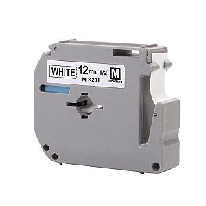Fita Compativel Para Brother Rotuladora M-K231T 12mm Branca