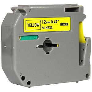 Fita Compativel Para Brother Rotuladora M-K631T 12mm Amarela