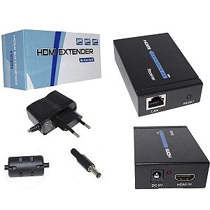 Extender Hdmi Por Cabo de Rede 60 Metros 1080p Cat5e Cat6