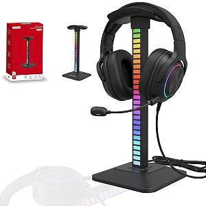 Suporte Fone De Ouvido Headset Led Rgb Gamer Lives Streamer