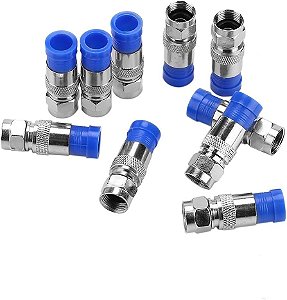 Kit 10 Conector Rg6 Compressao Sky Net Tv A Cabo Antena