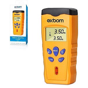 Trena Digital A Laser Nivel Bolha Horizontal Exbom 0,5 -18m