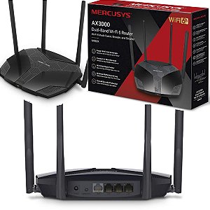 Roteador WiFi 6 Dual Band Mercusys MR80X AX3000 4 Antenas