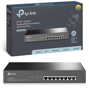 Switch 8 Portas Gigabit PoE+ Para Rack TP-Link Tl-SG1008MP