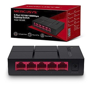 Switch De Mesa 5 Portas Giga 10/100/1000Mbps Mercusys MS105G