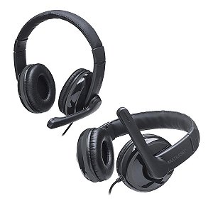Headset Multi Pro Preto P2 + P3 Cabo Longo 2,10m Confortável
