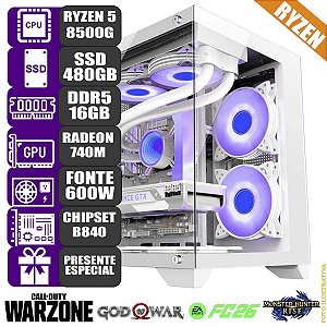 Computador Pc Gamer Mdi Ryzen 5 8500G 16GB DDR5 480GB WIFI