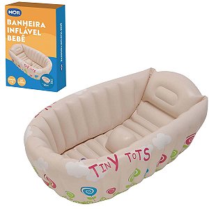 Banheira Inflável Bebê C/indicador Temperatura Mor Bege 1793