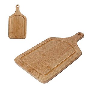 Tabua Madeira Para Cortar Carne Com Alca Bamboo 50*30Cm MOR