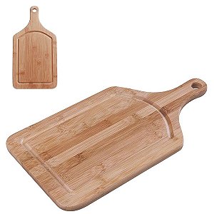 Tabua De Churrasco Bamboo Caneleta + Cabo Mor 38,5*20,5cm