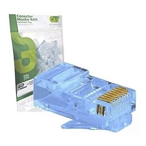 Kit 20 Conectores RJ45 Cat5e GTS FastTrack Azul 100/1000Mbps