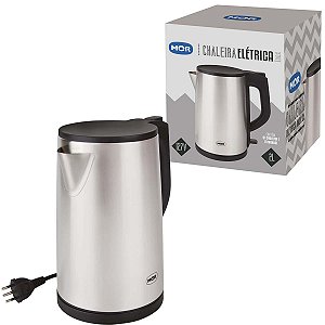 Chaleira Elétrica 2 Litros Inox Com Preto Mor 127v 7727