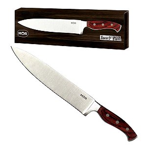 Faca Steel Mor Aço Inox 9 Polegadas Cabo De Madeira 3942 Mor