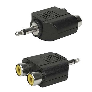 Adaptador P2 Mono Macho Divisor 2 RCA Fêmea ChipSCE 003-1208