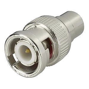 Adaptador Conector Em Níquel BNC Macho Para RCA Femea RG58