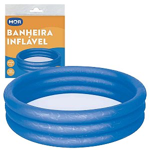 Piscina Inflável Banheira Redonda Mor 102*25cm 130L Azul