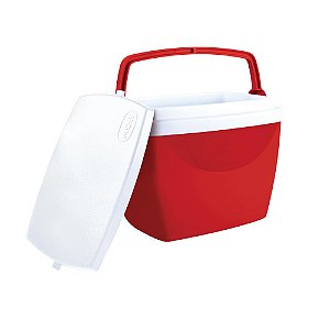 Caixa Termica 6 Litros 8 Latas Camping Praia Vermelha Mor