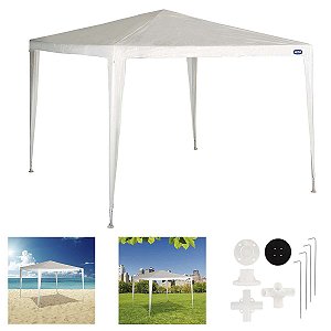 Tenda Gazebo Mor Ráfia P/ Praia Aço Carbono 3x3m Branco