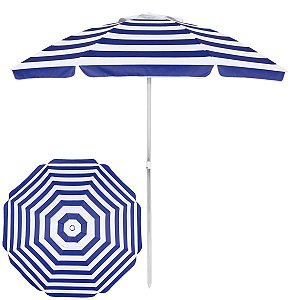 Guarda Sol De Aluminio 2,40m Com Silver Coating Azul Branco