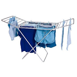 Varal De Chão Grande Reforçado Maxi Com Abas Alumínio 160cm