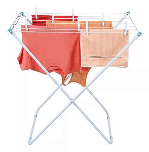 Varal Chão Reforçado Compacto Retrátil Dobrável Slim Mor