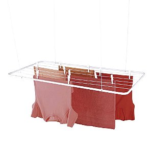 Varal De Teto Mor Em Aço 1,20m Capacidade 13kg Cor Branco