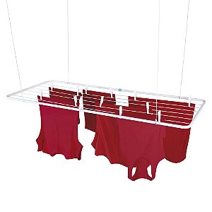 Varal De Teto Ajustável Aço Reforçado 140cm*56cm Branco Mor