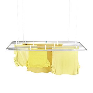 Varal De Teto Alumínio 1,20m Resistente Cor Cinza Mor