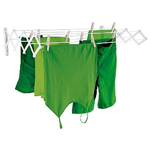 Varal de parede Sanfonado em Aço 1,20 Metros 6023 Mor Branco