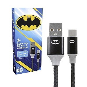 Cabo Turbo USB Para USB-C Batman Reforçado 5+ 018-0904