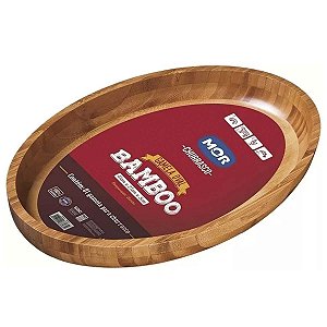 Bacia Oval Gamela Bamboo 41x27cm Para Churrasco Petisco