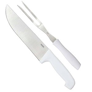 Kit Do Assador Churrasco Carne Com 2 Peças Garfo E Faca Mor