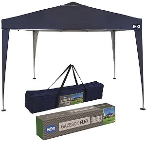 Gazebo Mor Sanfonado Praia Oxford X-flex 3x3m 70 Fps Azul