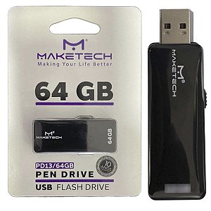 Pen Drive 64GB Usb Flash Disk 2.0 Prático Maketech PD13/64